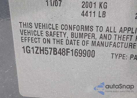 2008 Chevrolet Malibu Lt from USA, damaged, VIN 1G1ZH57B48F169900